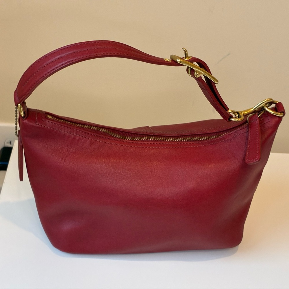 Coach Vintage Red Leather Shoulder Bag Y2K - Picture 8 of 15